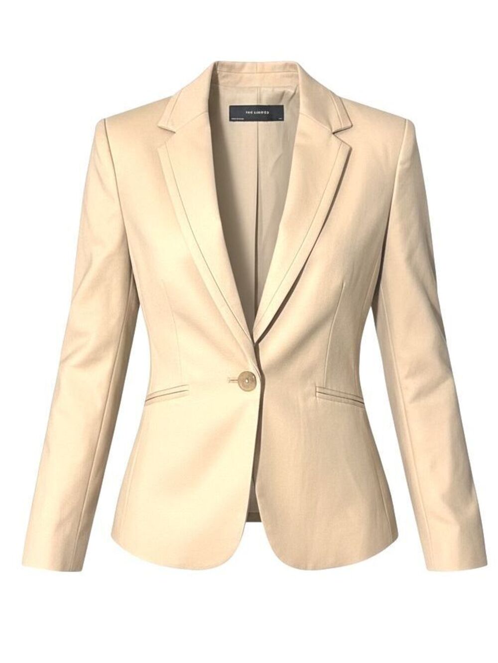 THE LIMITED Womens (XS) Khaki Beige Cotton-Stretch 1-Button Career Blazer Jacket